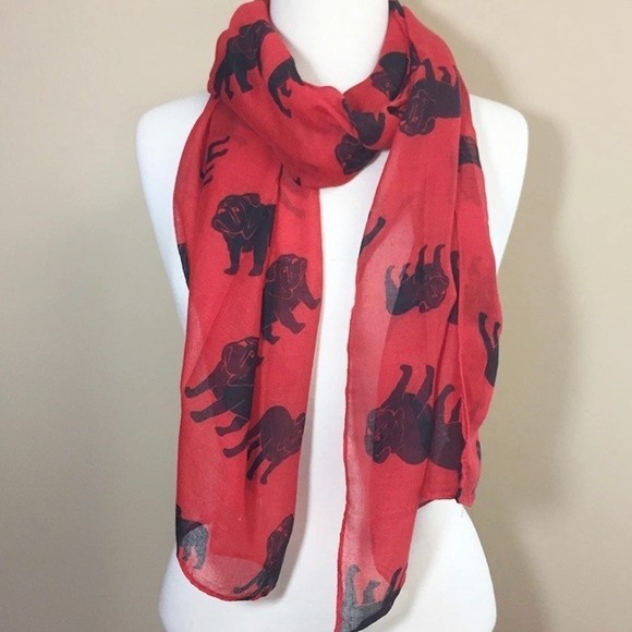 Red & Black Bulldogs Lightweight Long Scarf - Picture 1 of 4